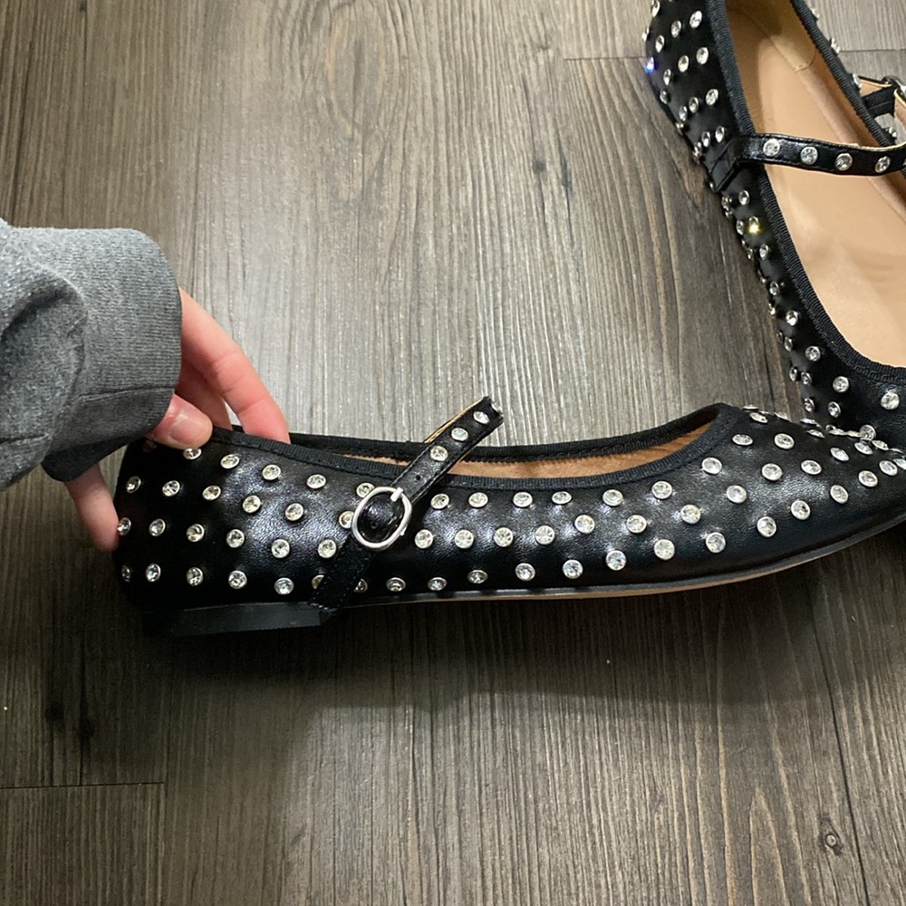 Cushionaire black and silver flash studded jewel Mary janes - Picture 3 of 8